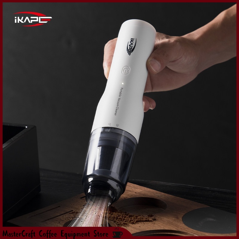 Burr Hand Grinder - Ikape ハンディクリーナー。充電式で持ち運び可能。コーヒー粉やホコリを吸い取るだけでなく、吹き飛ばす機能も備えています。デスクトップや車内、コーヒーミルの清掃に最適。