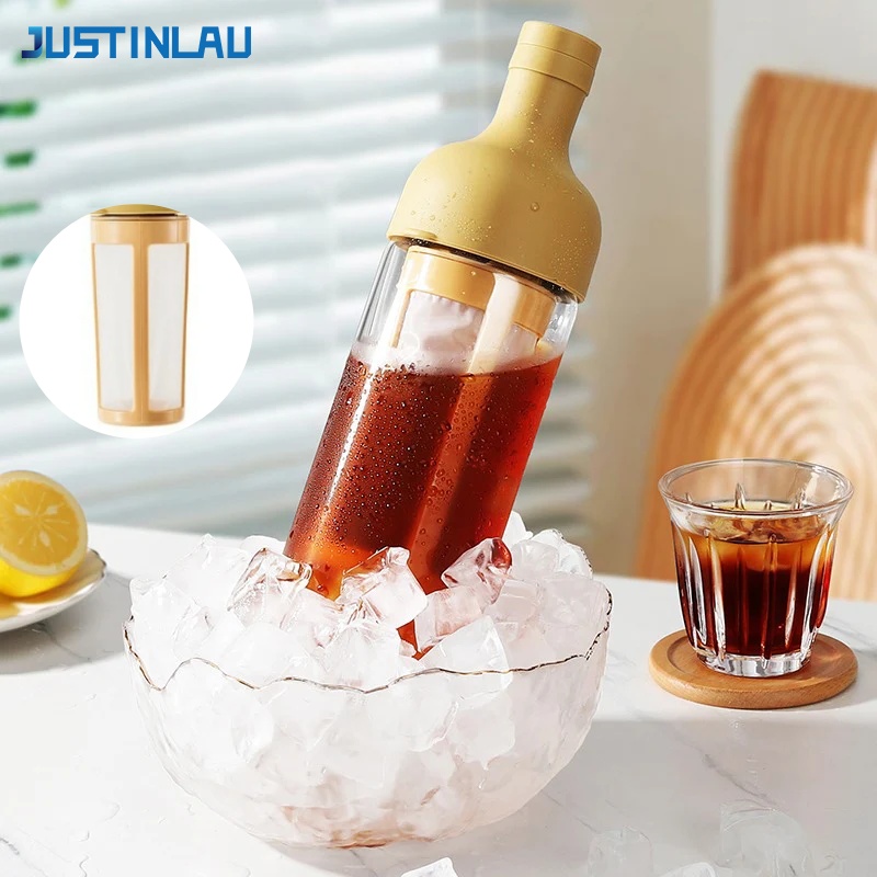 Xbloom Coffee Tea - JUSTINLAU 1L コールドブリューコーヒーピッチャー フルーツティー醸造ケトル フィルタースクリーン付き 高ホウケイ酸ガラスコーヒーポット