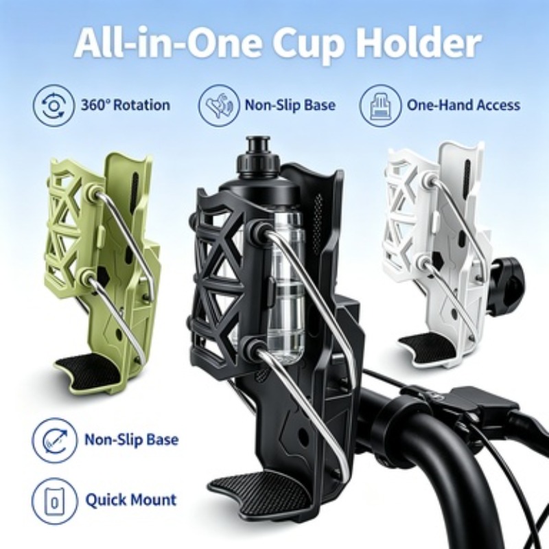 Xbloom Coffee Tea - クイックインストール調整可能カップホルダー360度回転式バイクハンドルバー用ウォーターコーヒーミルクティーボトルブラケット