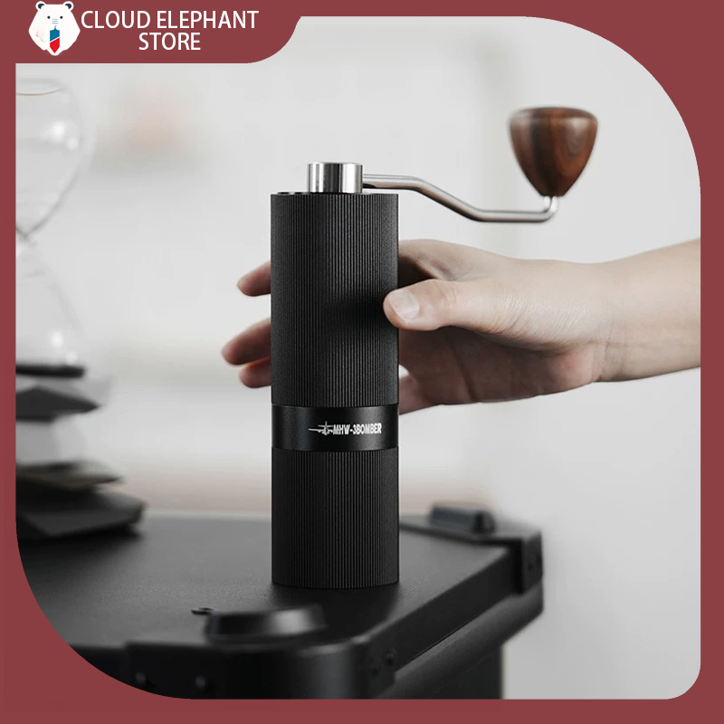 Burr Hand Grinder - MHW-3BOMBER 手動エスプレッソグラインダー 調整可能な設定 6角コア研削 エスプレッソメーカー チタンコーティングバー