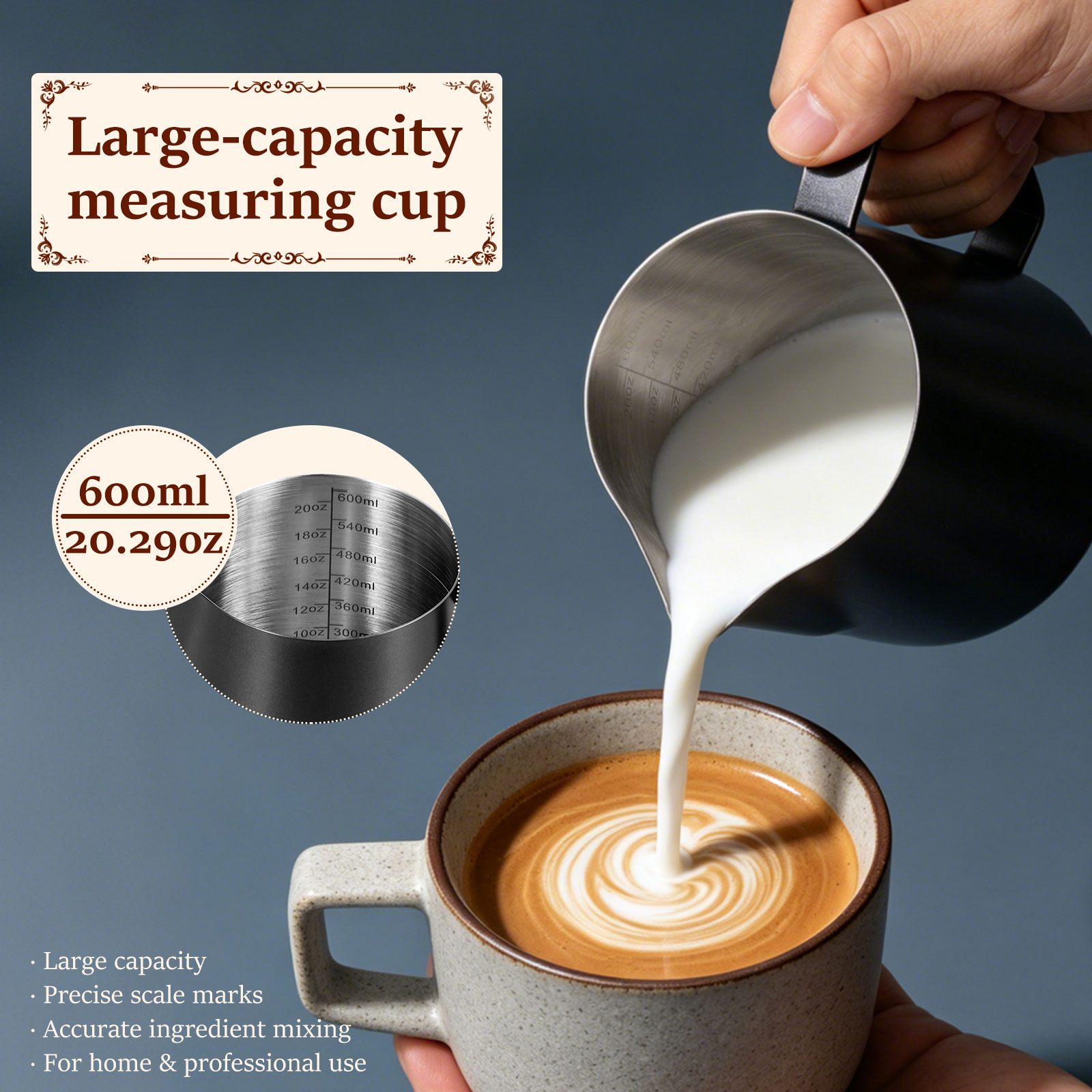 600 ミリリットルステンレス鋼ミルク泡立てジャグエスプレッ - Barista Milk Jug のレビューと価格