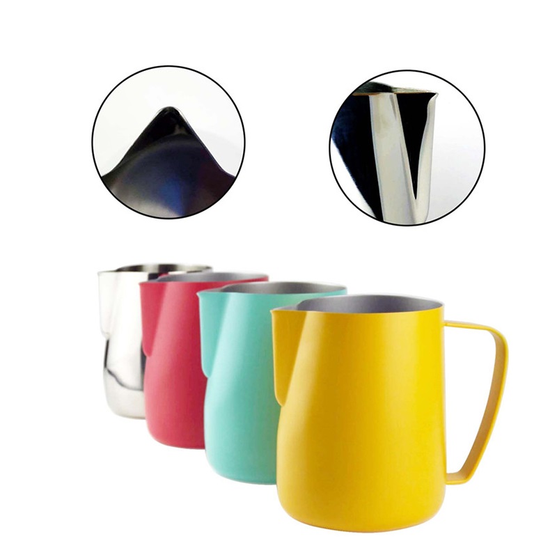 ステンレス製フラットトコーヒーミルクジャグ泡立てピッチャープ - Barista Milk Jug のレビューと価格