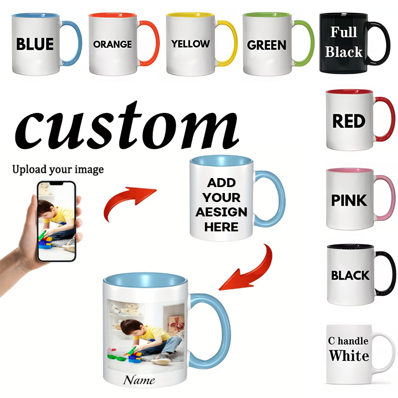 カスタムネームイメージテキストカップ 11オンス パーソナラ - Coffee Tea Images のレビューと価格