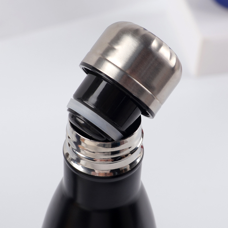 カスタムロゴ入り500ml二重壁ステンレス鋼製ワイン/水/ビ - Coffee Tea Images のレビューと価格
