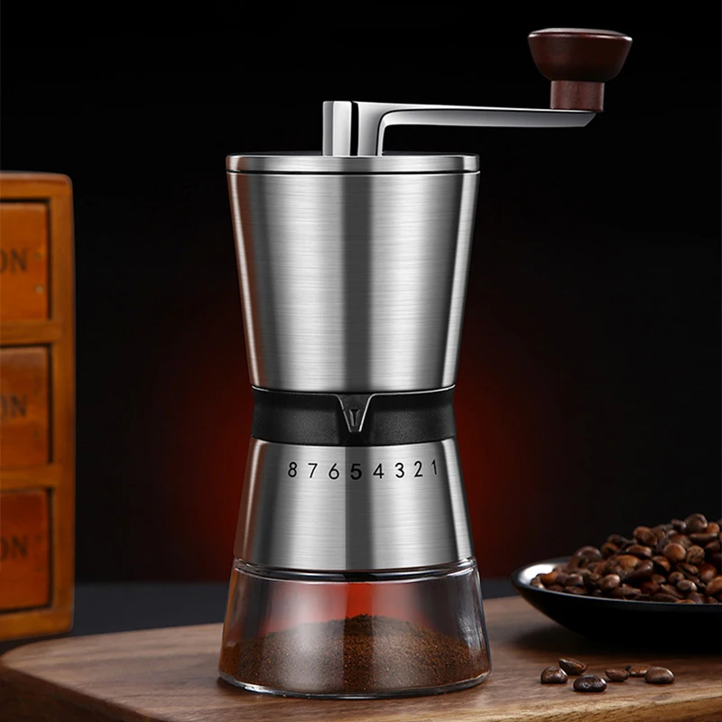 8段階調整可能な手動コーヒーグラインダー、セラミック刃付きハ - Burr Hand Grinder のレビューと価格