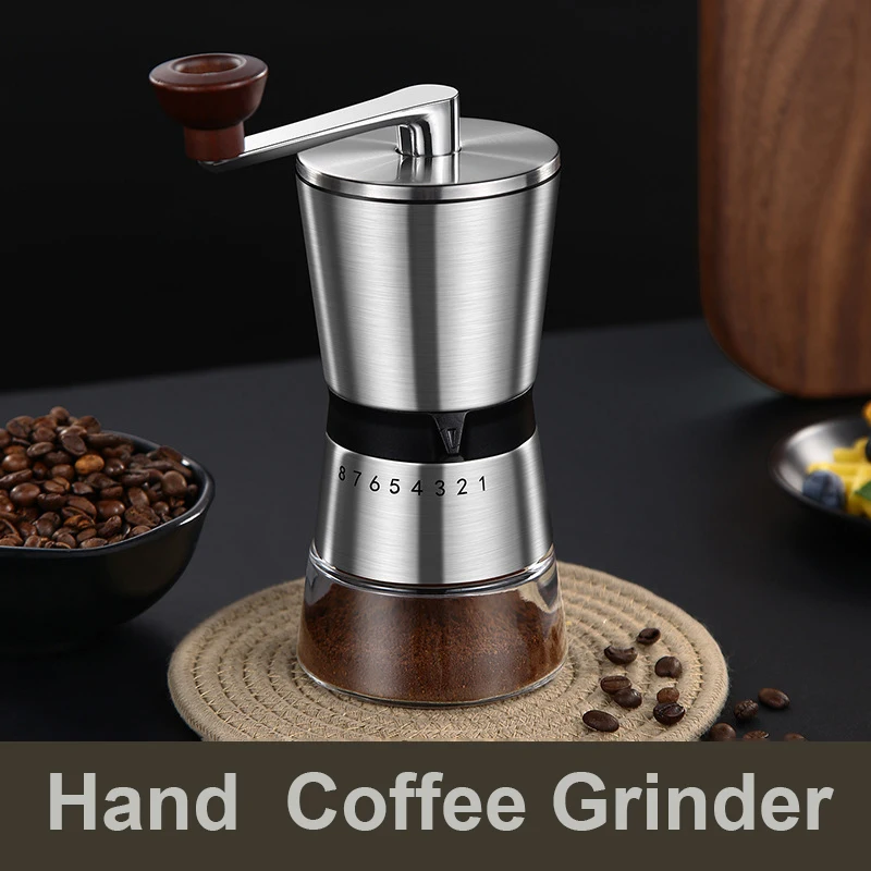 8段階調整可能な手動コーヒーグラインダー、セラミック刃付きハ - Burr Hand Grinder のレビューと価格