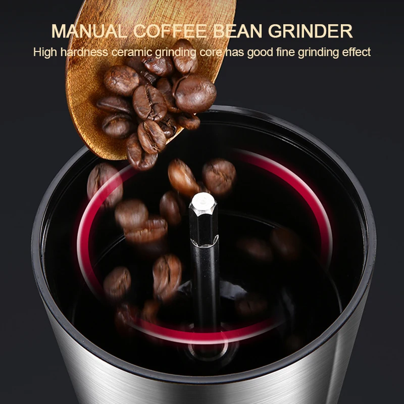 8段階調整可能な手動コーヒーグラインダー、セラミック刃付きハ - Burr Hand Grinder のレビューと価格