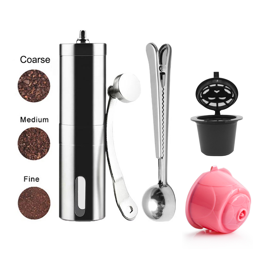 ミニコーヒーグラインダー ステンレス鋼製 手動式 ハンドメイ - Burr Hand Grinder のレビューと価格