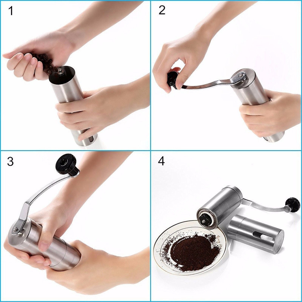 ミニコーヒーグラインダー ステンレス鋼製 手動式 ハンドメイ - Burr Hand Grinder のレビューと価格