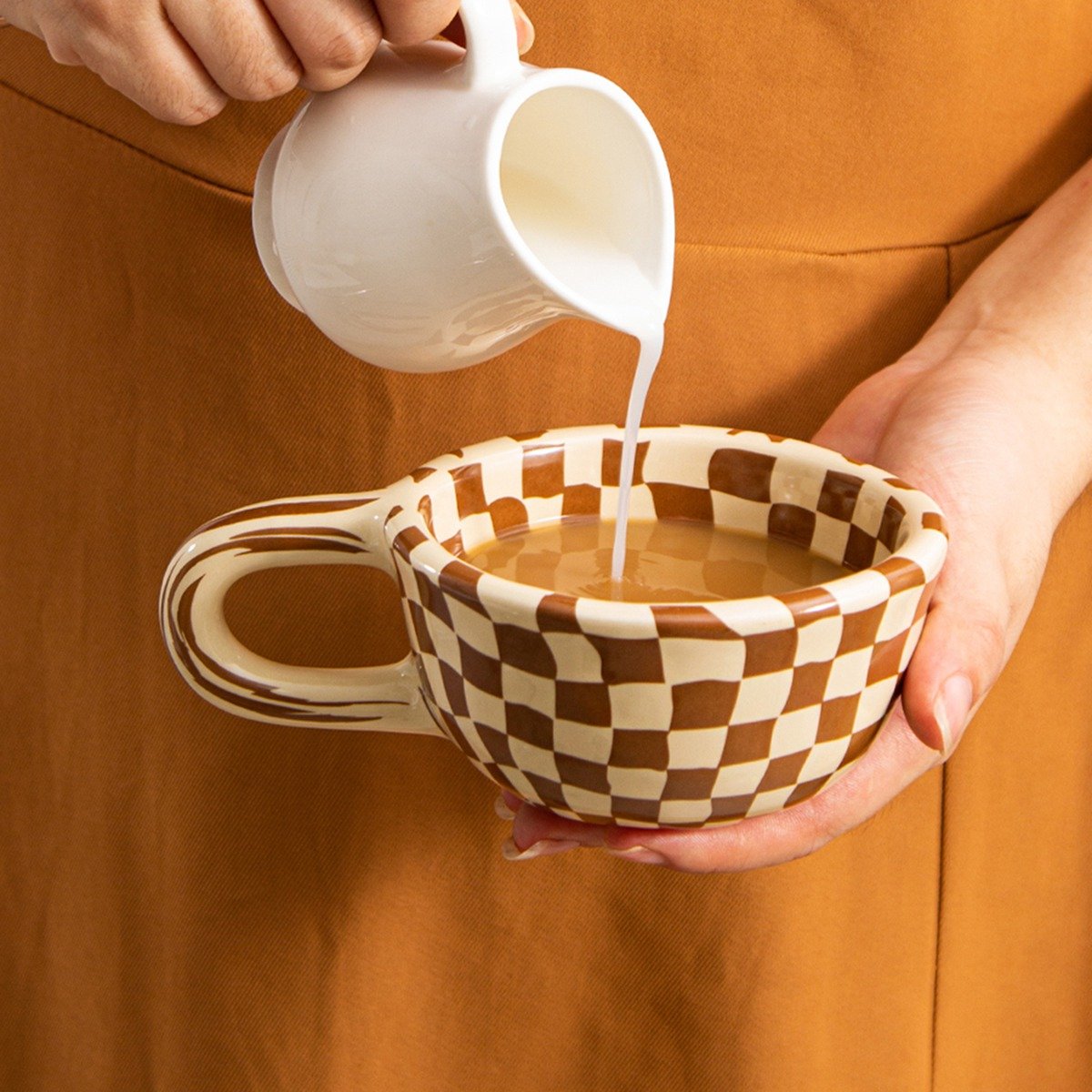 レンチ型ハンドル付きセラミックコーヒーマグ1個、コーヒー、ミ - Coffee Tea & Espresso Appliances のレビューと価格