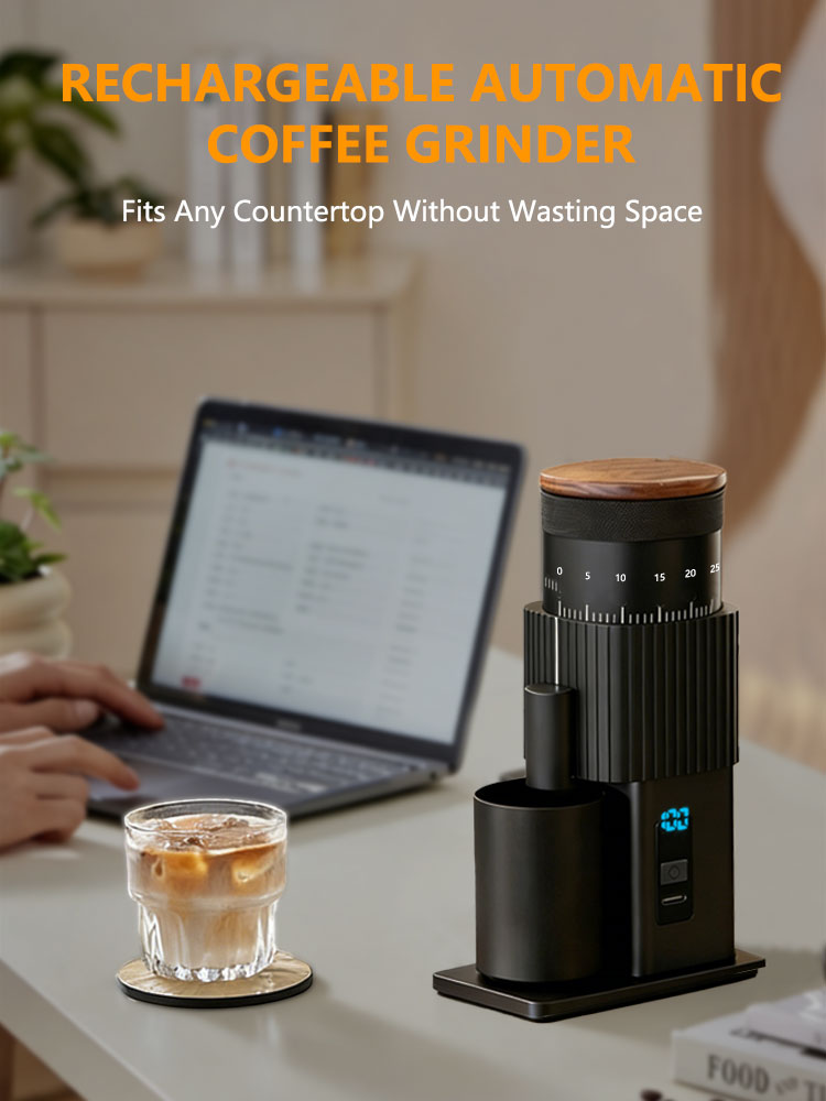ポータブル電動コーヒーグラインダー、充電式ステンレス製六芒星 - Burr Hand Grinder のレビューと価格