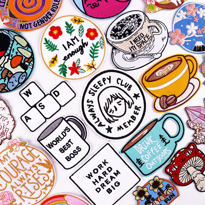 コーヒーカップパッチ服 DIY 漫画アップリケ常に眠い疲れた - Coffee Tea Name のレビューと価格