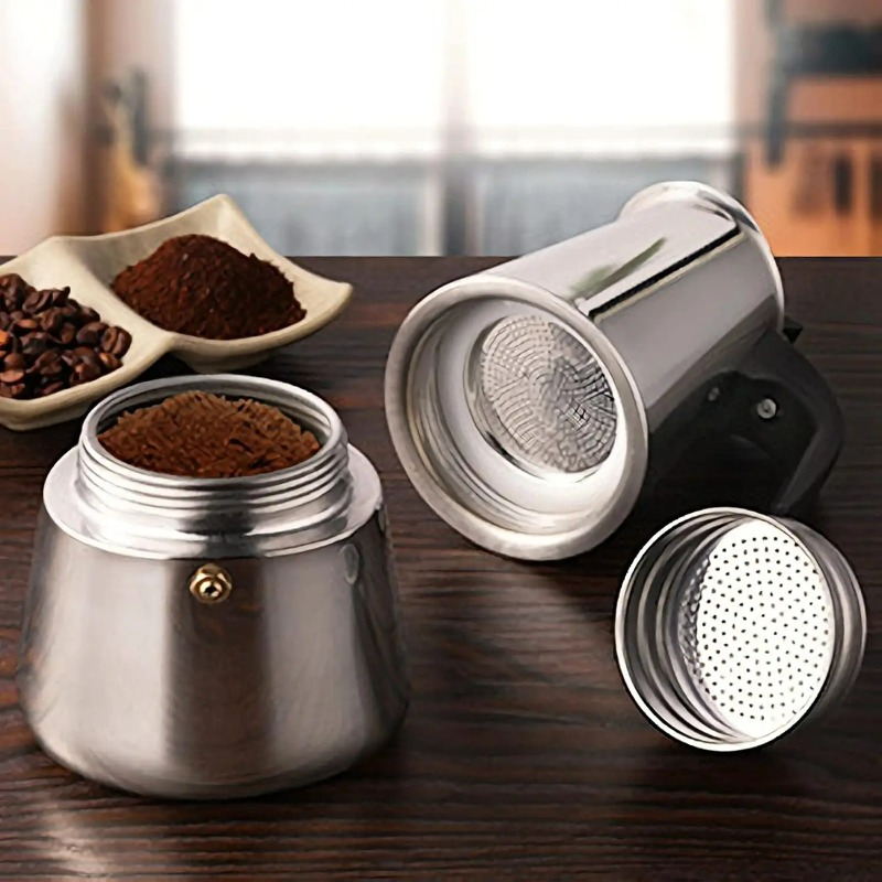 6 カップモカポットステンレス鋼コーヒーメーカーパーコレータ - Moka Pot Stove のレビューと価格