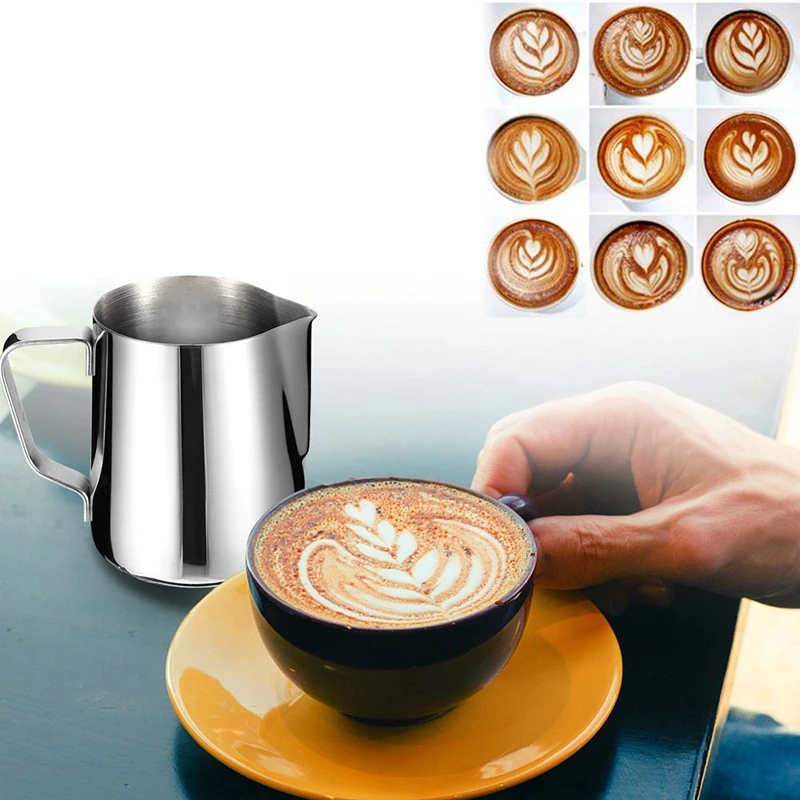 コーヒーミルク泡立てピッチャーステンレス鋼エスプレッソ蒸しバ - Barista Milk Jug のレビューと価格