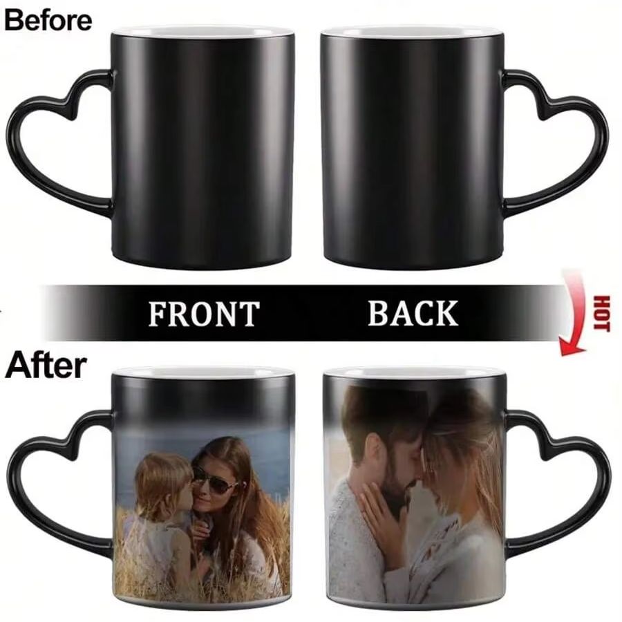 カスタマイズされたコーヒーカップ、熱感変色ディスプレイ画像付 - Coffee Tea Images のレビューと価格