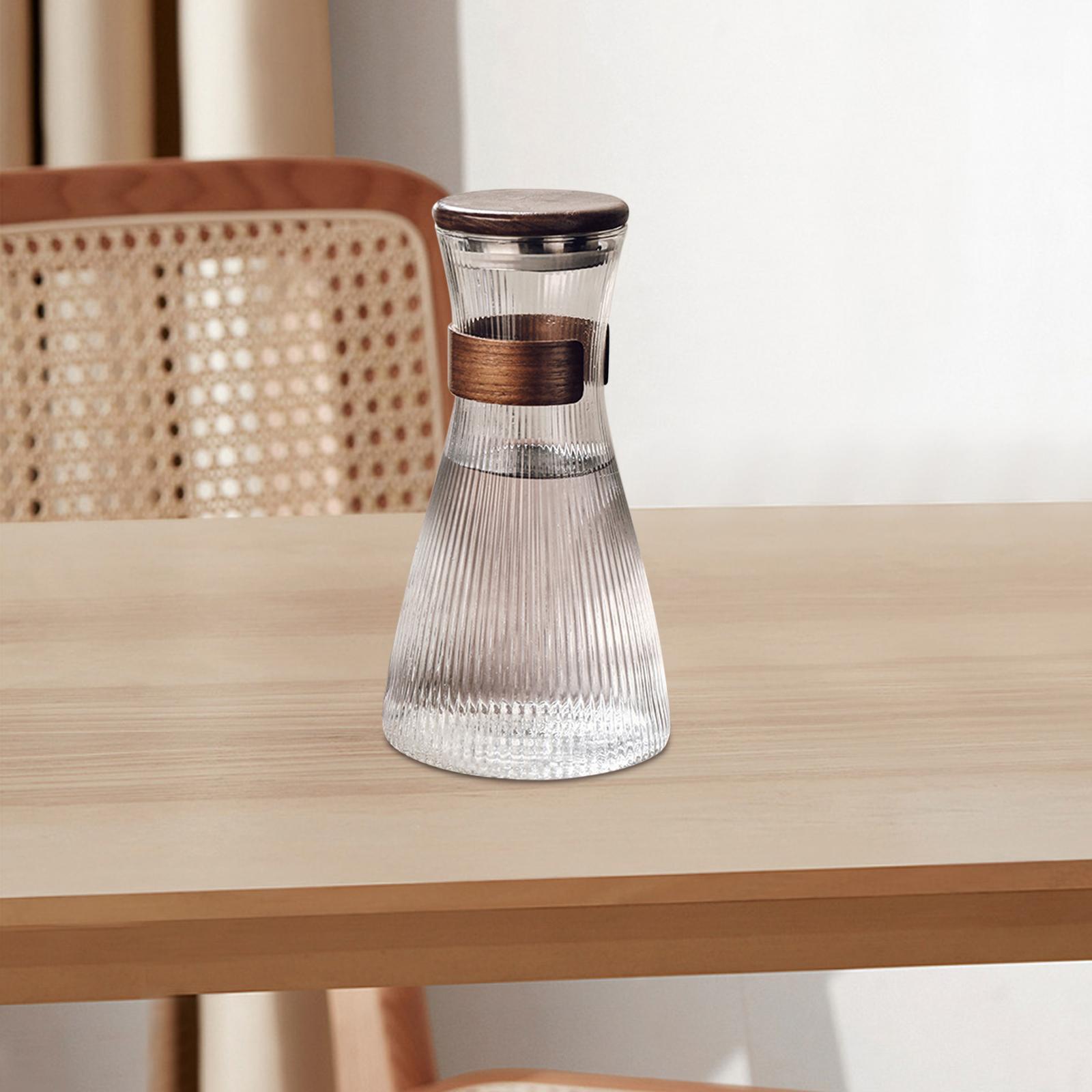 保温保冷ガラスピッチャー、ウォールナット蓋付きドリンクジャグ - Barista Milk Jug のレビューと価格