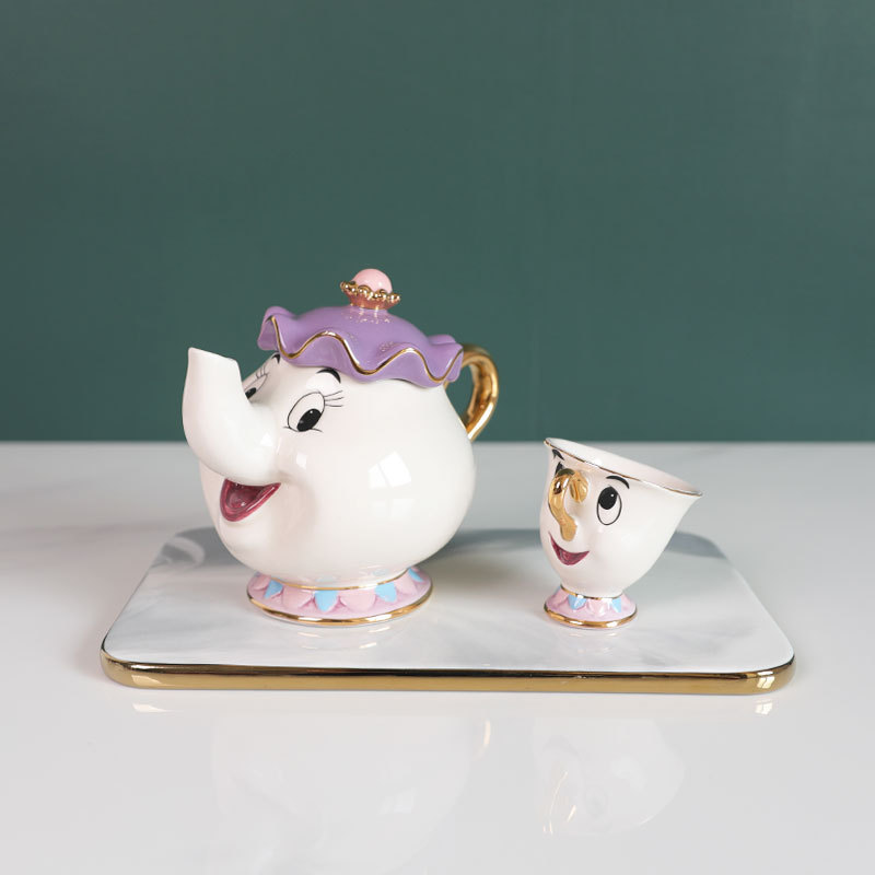 ホットティーポット漫画美女と野獣コーヒーポットマグカップミセ - Coffee Tea And Sugar Set のレビューと価格