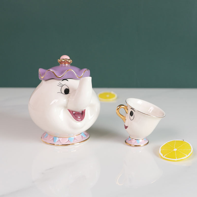 ホットティーポット漫画美女と野獣コーヒーポットマグカップミセ - Coffee Tea And Sugar Set のレビューと価格