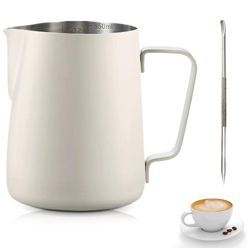 ミルクジャグ ステンレス製 計量器 ラテデコレーションアート - Barista Milk Jug のレビューと価格