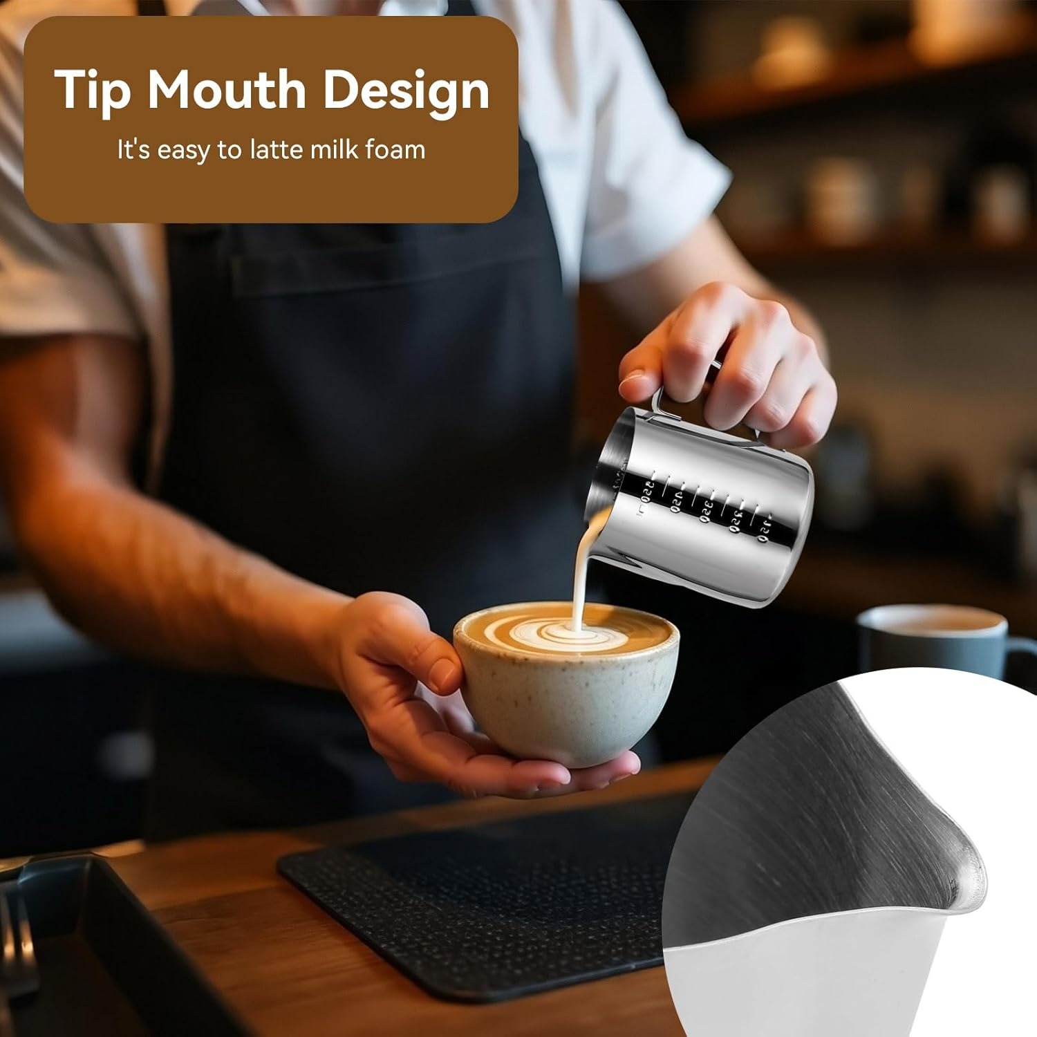 ミルク泡立てピッチャー エスプレッソスチーミングピッチャー  - Barista Milk Jug のレビューと価格