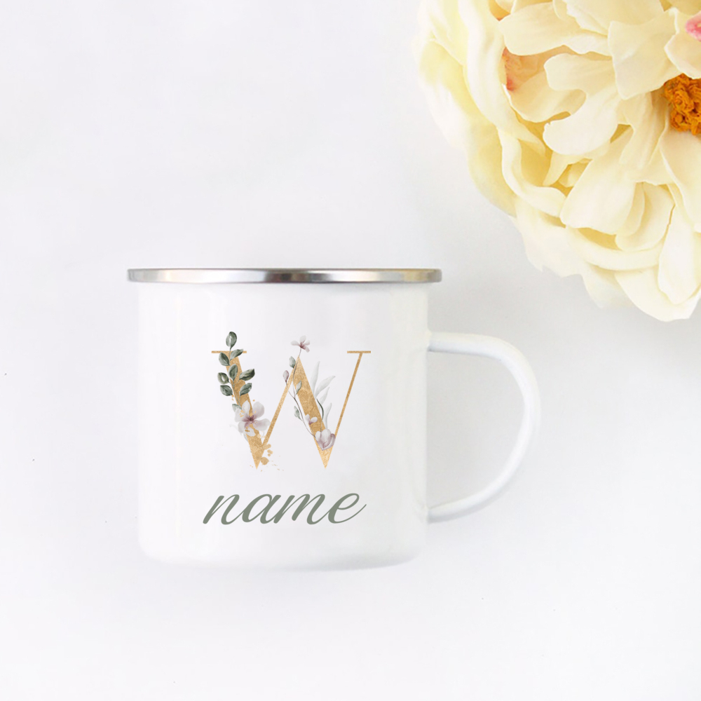 花のイニシャル名カップカスタム名紅茶コーヒーホットチョコレー - Coffee Tea Name のレビューと価格