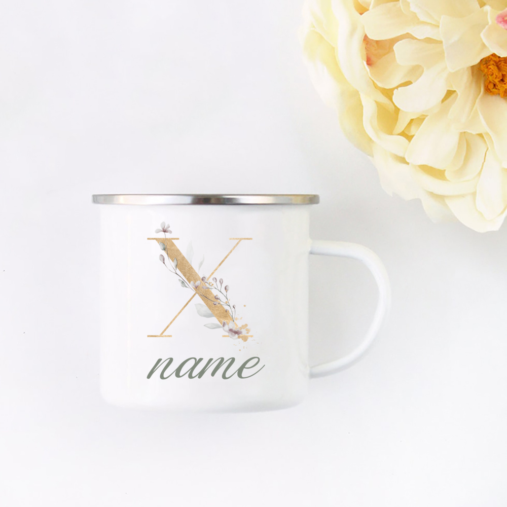 花のイニシャル名カップカスタム名紅茶コーヒーホットチョコレー - Coffee Tea Name のレビューと価格
