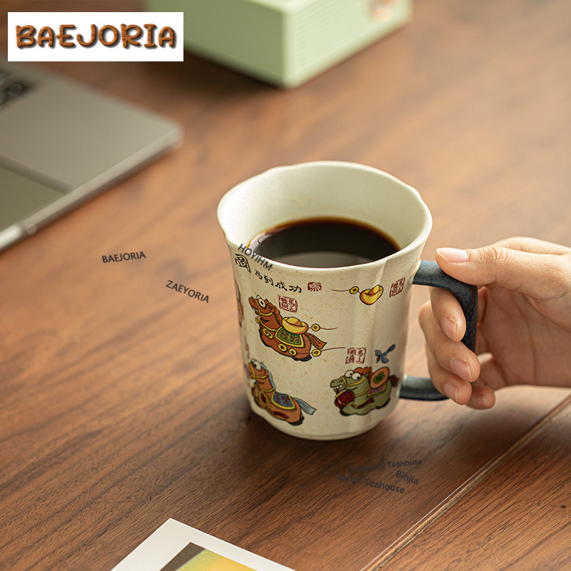 330ml キャラメルグレーズ ホースコーヒーマグ 朝食マグ - Xbloom Coffee Tea のレビューと価格