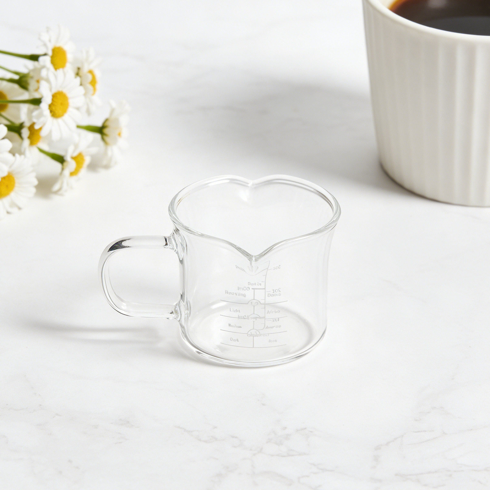 二重注ぎ口付きのガラス製計量カップ 100ml。エスプレッソ - Coffee Tea With Milk のレビューと価格