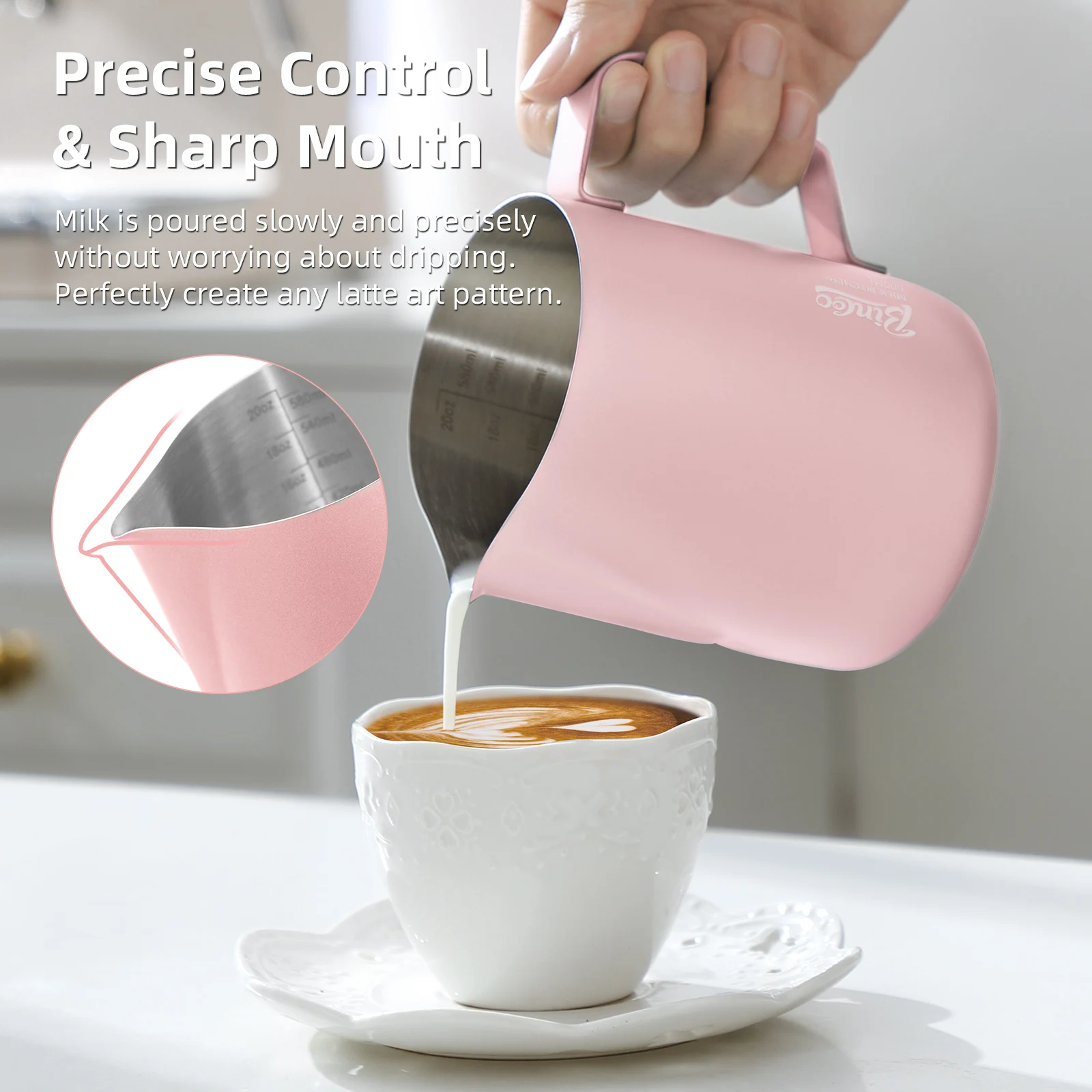 BINCOO 350/600 ミリリットルコーヒーミルク泡立 - Barista Milk Jug のレビューと価格