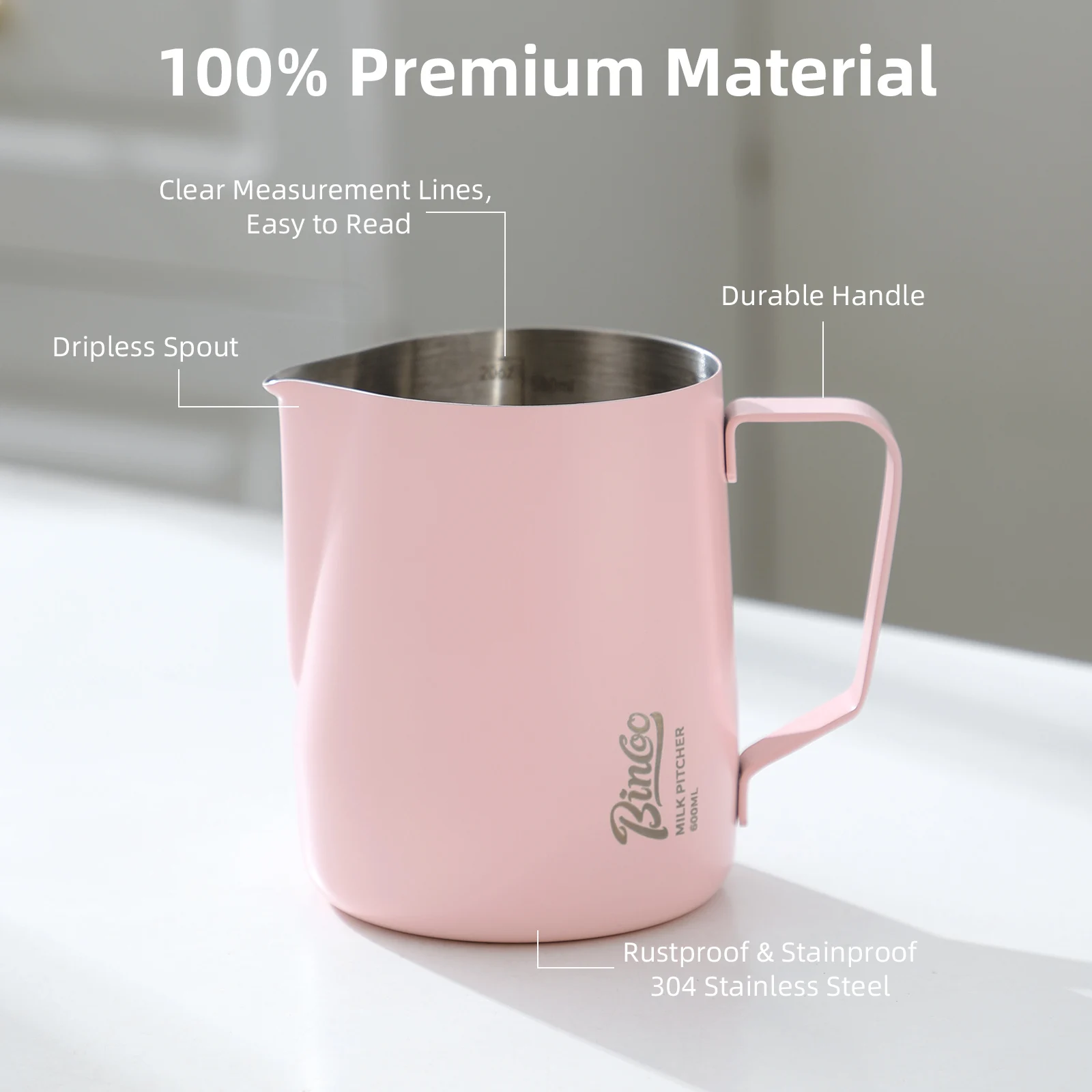 BINCOO 350/600 ミリリットルコーヒーミルク泡立 - Barista Milk Jug のレビューと価格
