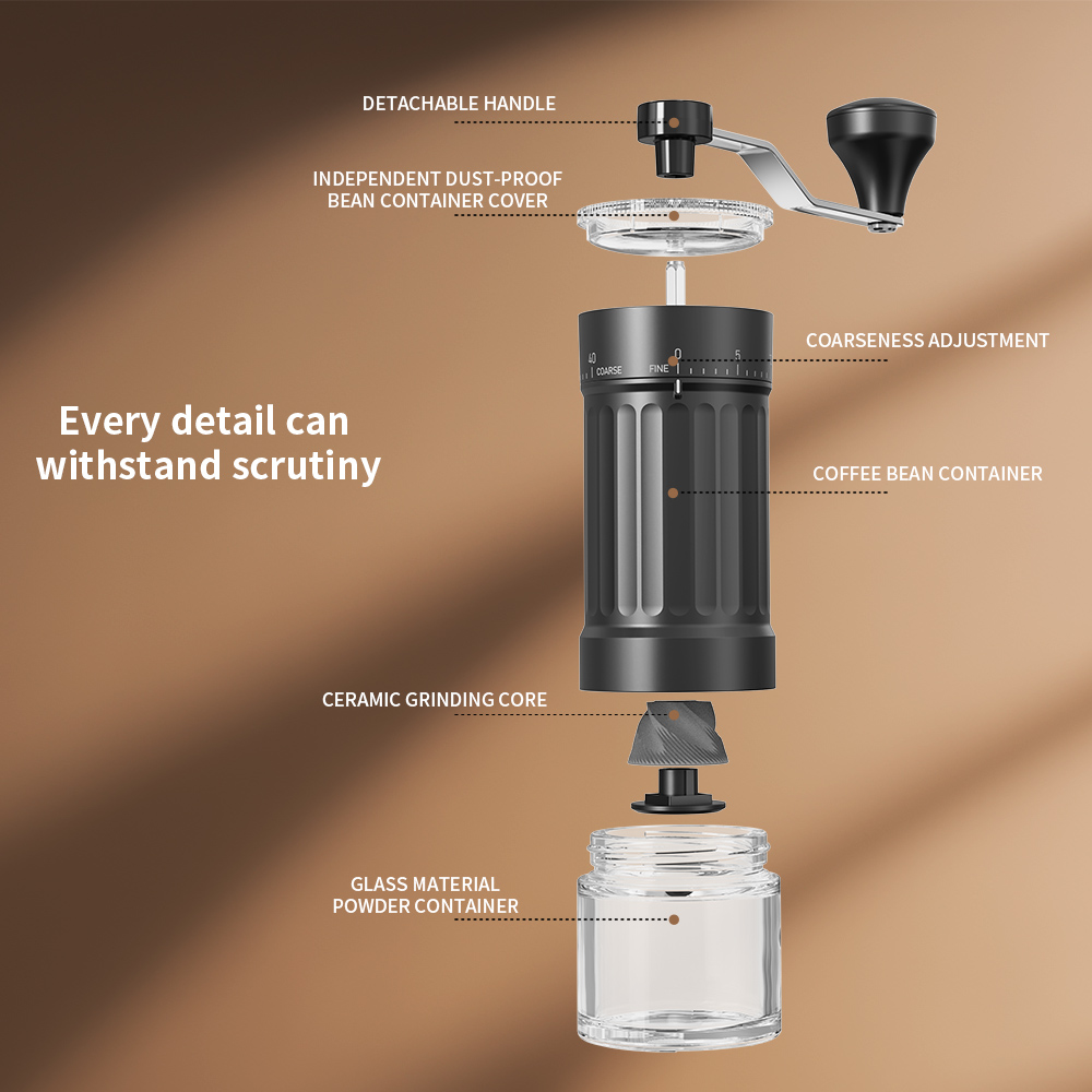 外部調整可能な円錐形刃、取り外し可能な屋外用ポータブルコーヒ - Burr Hand Grinder のレビューと価格